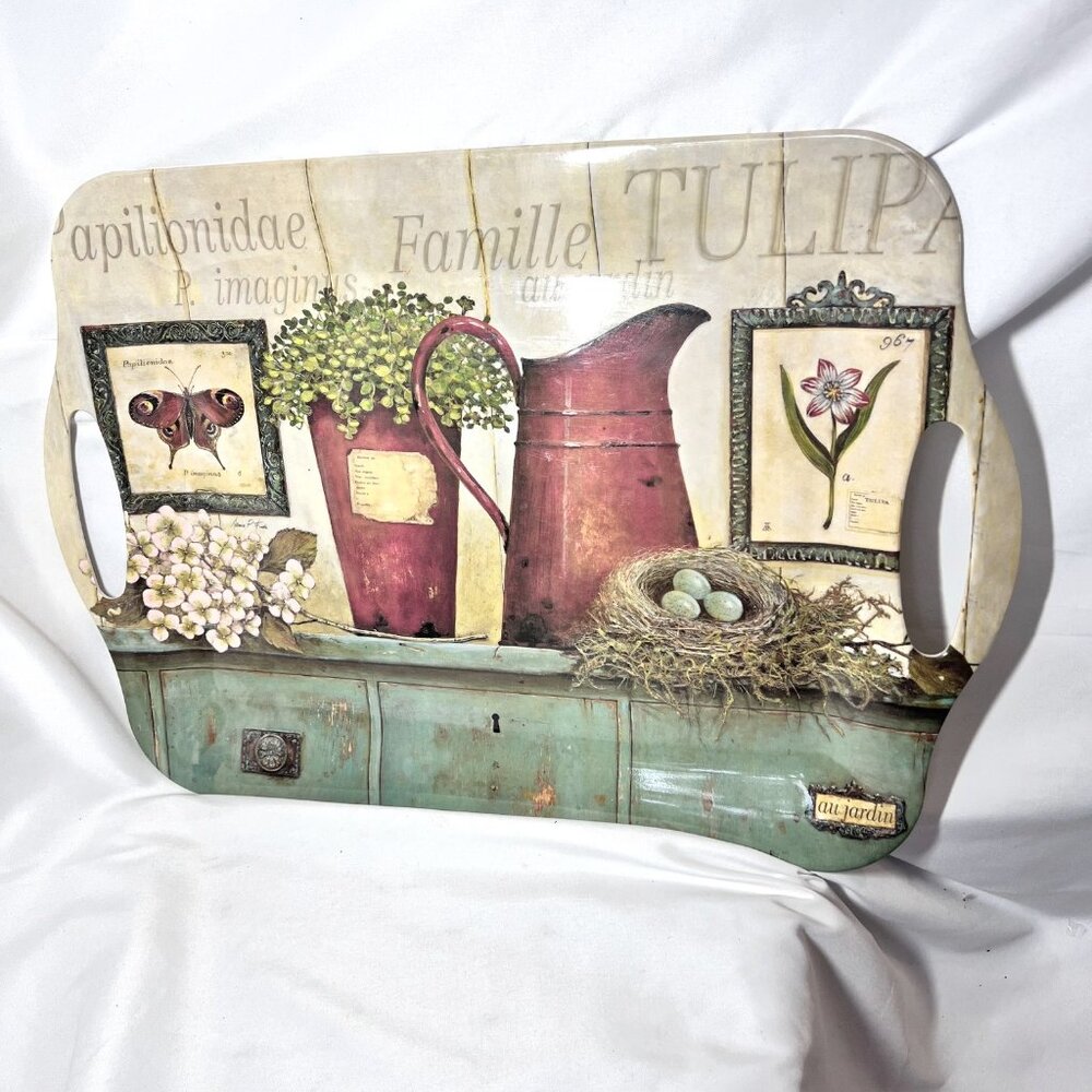 Mango Moon-EarthAware Bamboo Tray-Farm House-Handles-Natural Materials-Butterfly